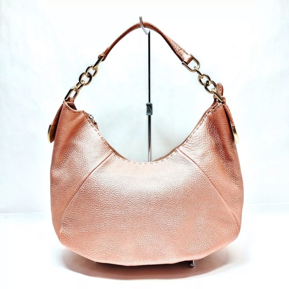 Authantic Fendi Shoulder Bag Pink Leather Gold Hardware